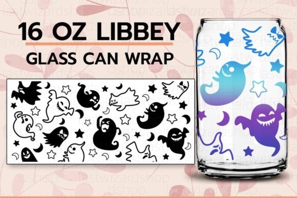 A Halloween Libbey Can Wrap SVG Design Asset for Creative Marketing