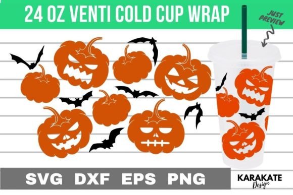 A Halloween Pumpkin Cup Wrap for Festive Craft Graphics