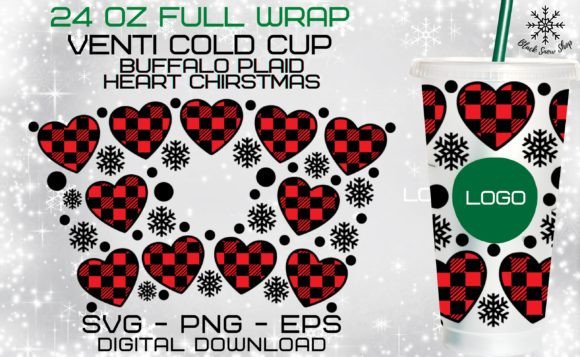 Crafting a Festive Brand: Buffalo Plaid Heart Christmas Graphics