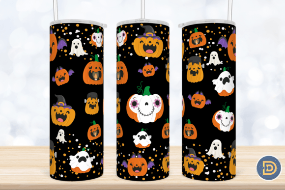 Crafting Spooky Style: A Pumpkin Glitter Tumbler Wrap for Graphics