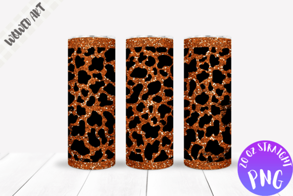 Glitter Leopard Skinny Tumbler Wrap Graphics for Crafts