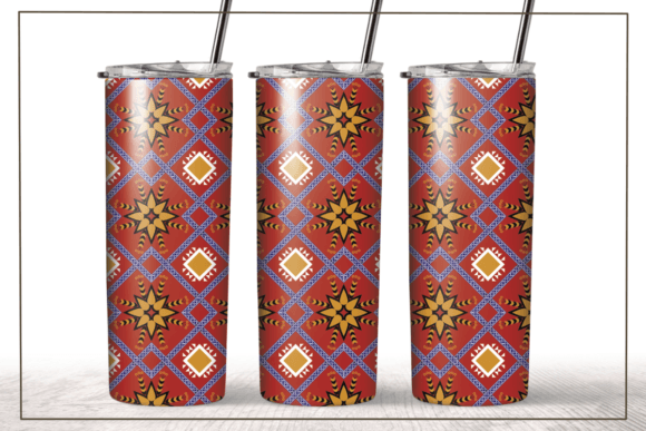 Mexican Geometric Tumbler Art for Craft & Graphics Projects