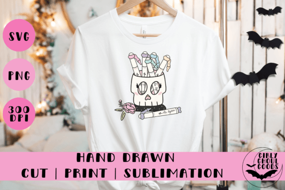 Planner Ghoul Illustration: A Versatile Graphic for Crafts